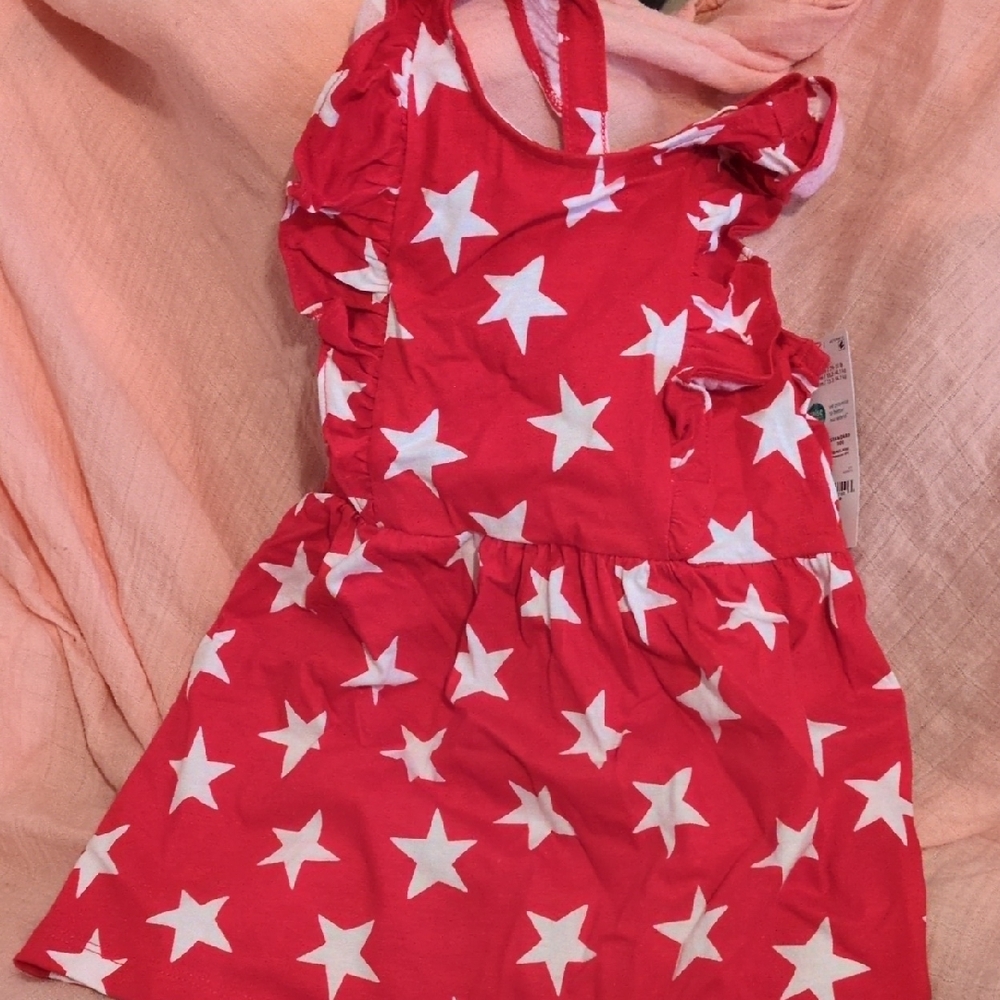 Red Star Print Dress
